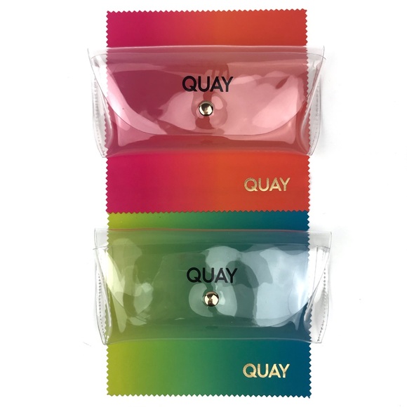 QUAY On The Radio Sunglasses Pink Frame Grey Lenses Retro Cat Eye NWT - Picture 8 of 10